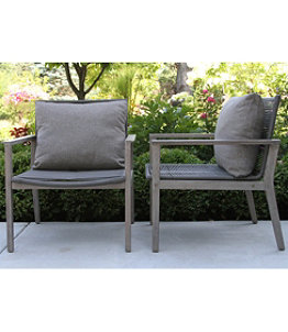 Eucalyptus Gray Wash and Rope Lounge Chair, Set of Two