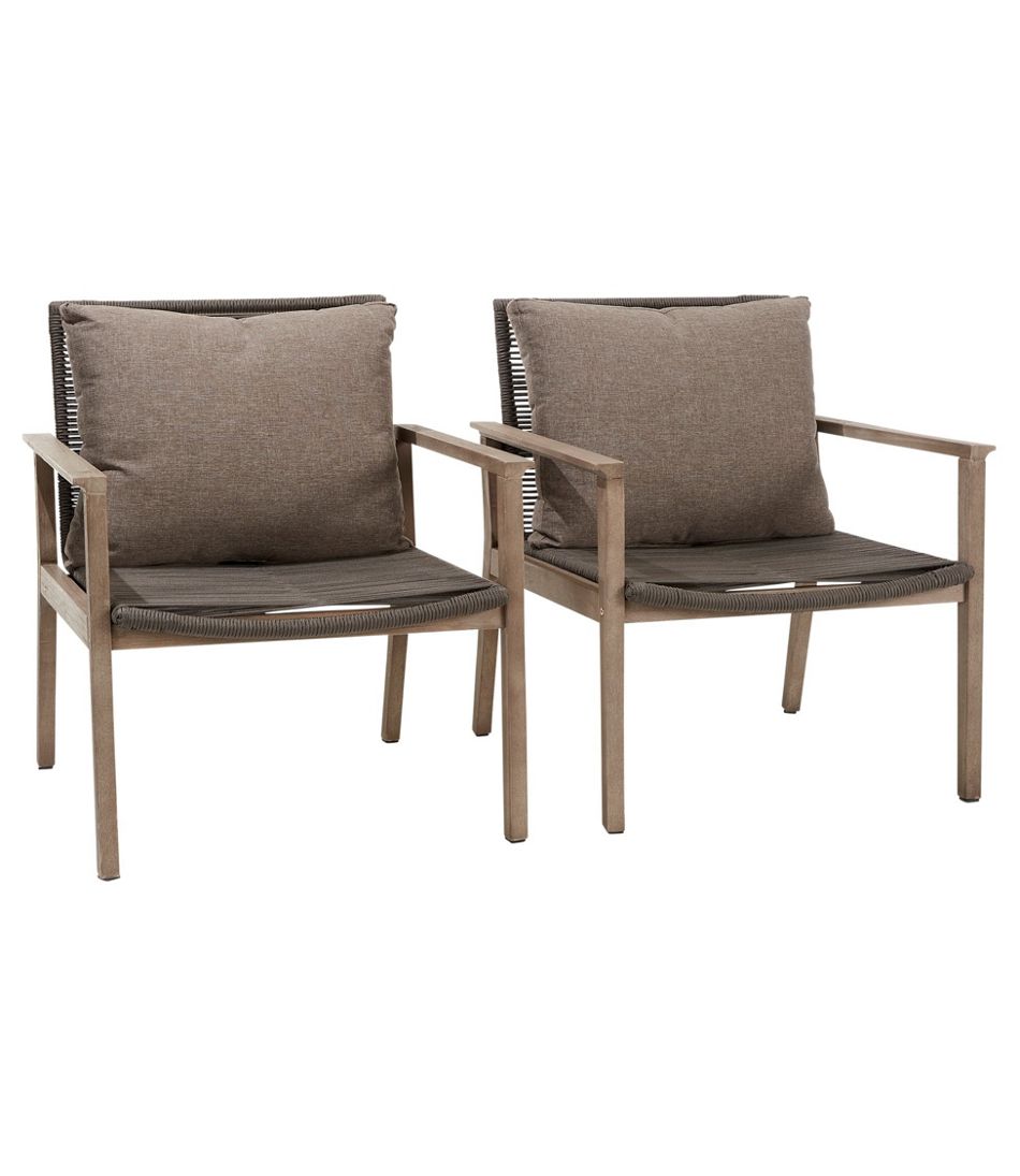 Vineyard Grey Wash Eucalyptus Rope Lounge Chairs