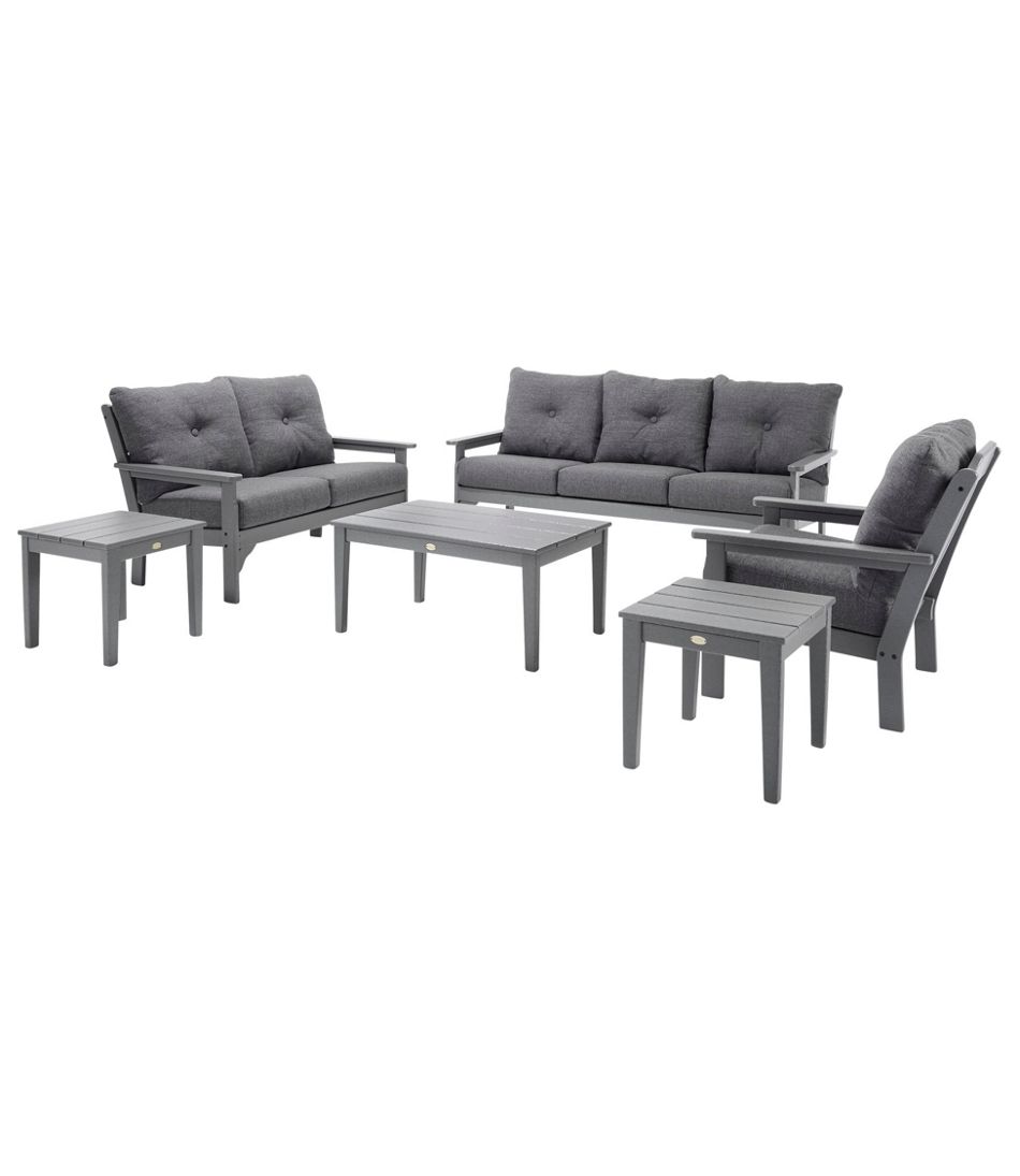 All-Weather 6-Piece Patio Set with Textured Cushions, Slate Gray
