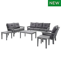 All-Weather 6-Piece Patio Set with Textured Cushions, Slate Gray