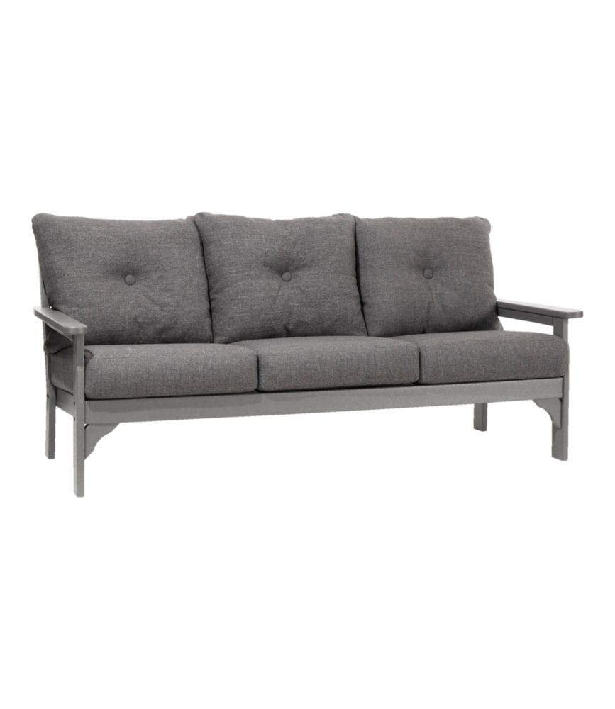 All-Weather Patio Sofa with Textured Cushion, Slate Gray