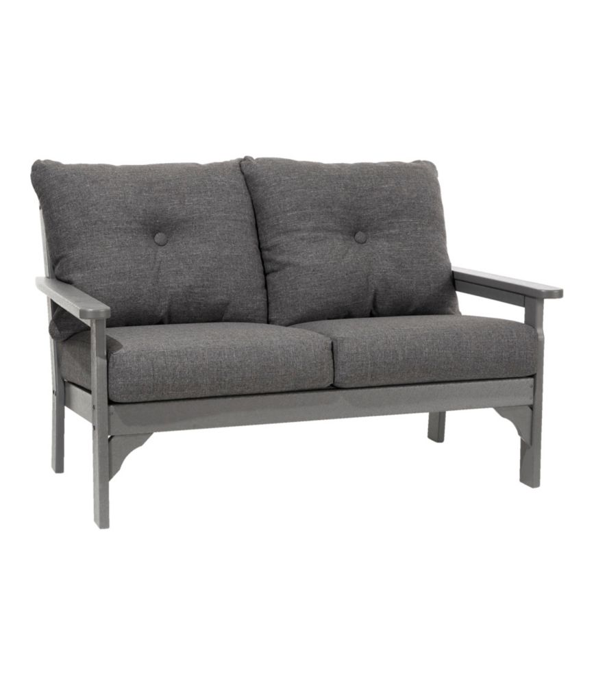All-Weather Patio Loveseat with Textured Cushion, Slate Gray