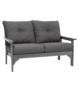 All-Weather Patio Loveseat with Textured Cushion, Slate Gray