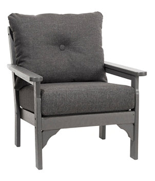 All-Weather Patio Chair with Textured Cushion, Slate Gray