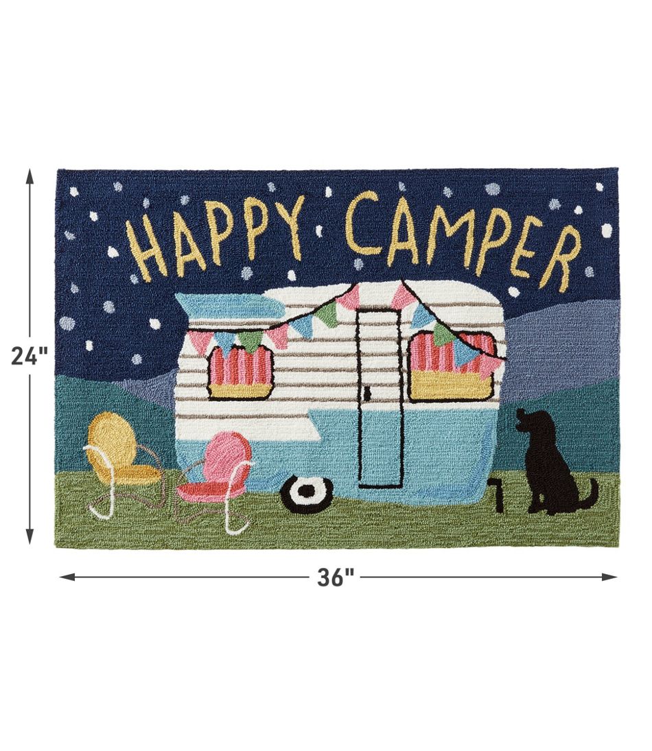 Indoor/Outdoor Vacationland Rug, Happy Camper