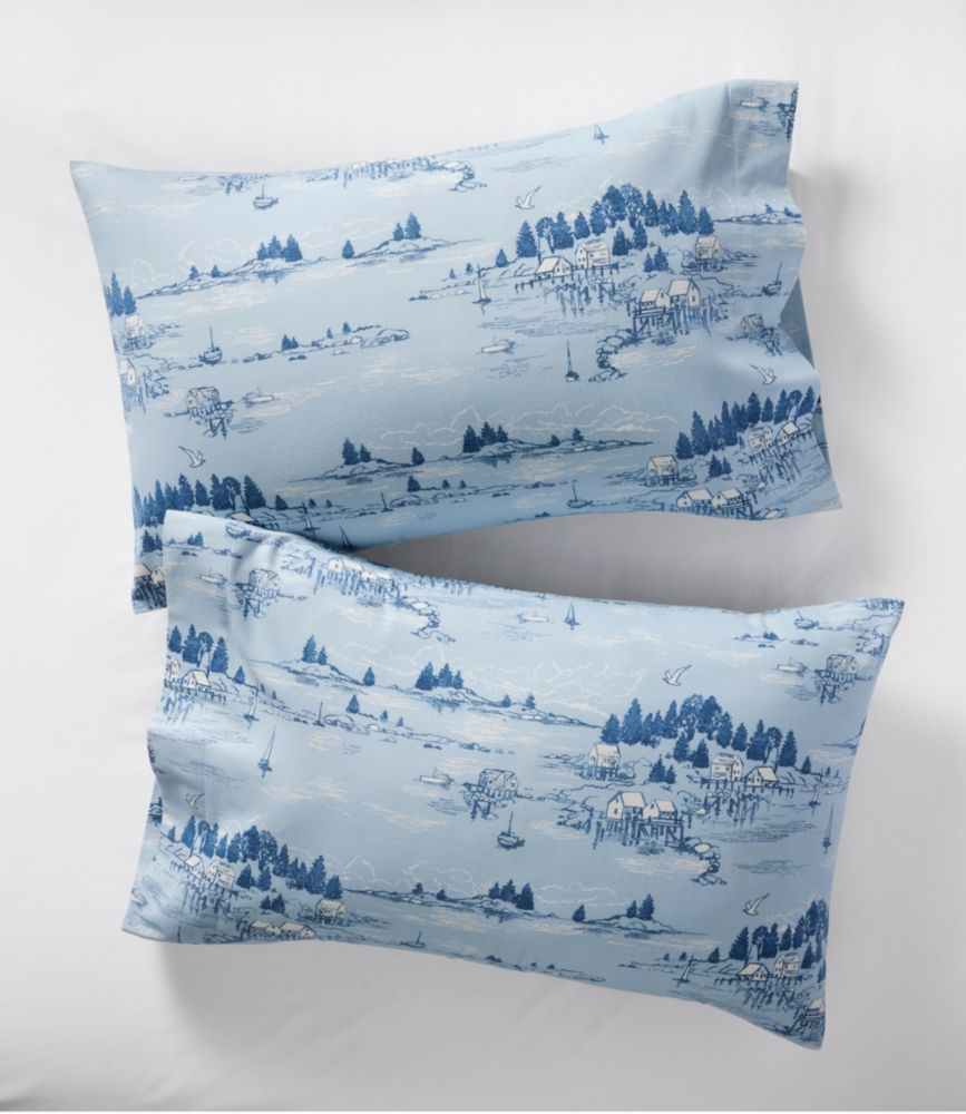 Coastal Landscape Flannel Sheet Collection, Seaside Blue, small image number 3