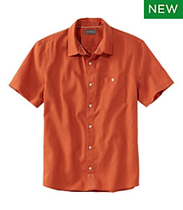 Men's Signature Summer Cotton Blend Shirt, Short-Sleeve, Slim Fit