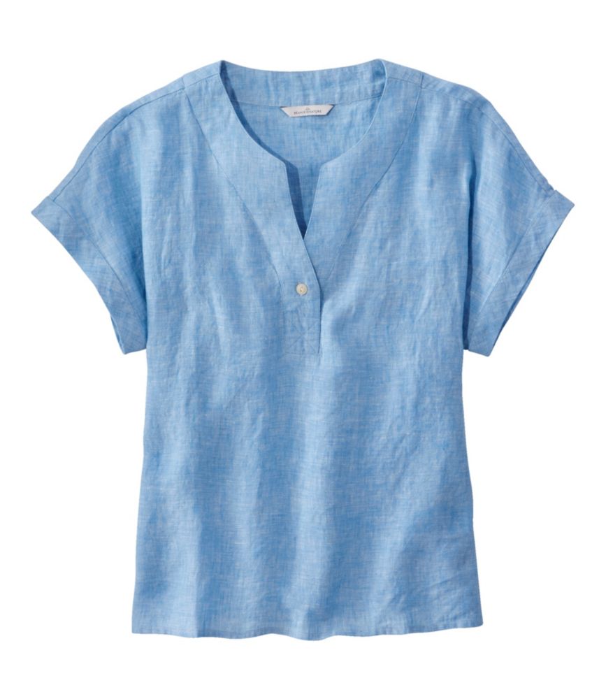 Women's Signature Linen SplitNeck Shirt, ShortSleeve Shirts & Tops at L.L.Bean