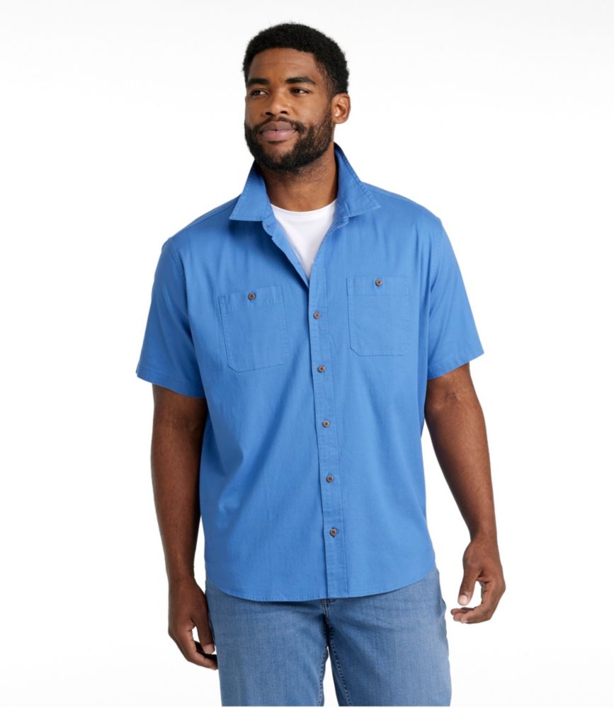 Men's Lakewashed Camp Shirt, Short-Sleeve, Traditional Untucked Fit, Silver Birch, small image number 4