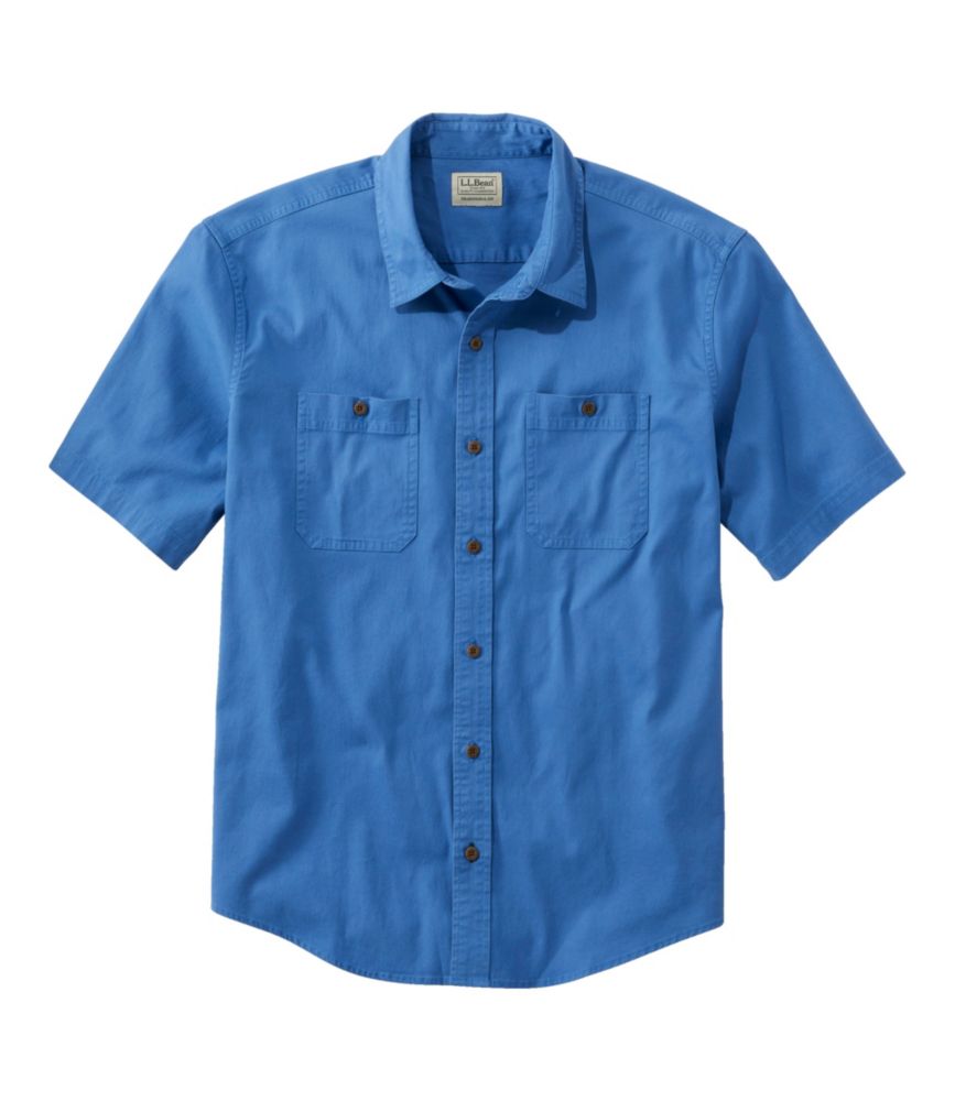 Men's Lakewashed Camp Shirt, Short-Sleeve, Traditional Untucked Fit, Bright Blue, small image number 1