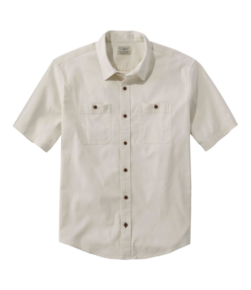 Men's Lakewashed Camp Shirt, Short-Sleeve, Traditional Untucked Fit, Silver Birch, small image number 1