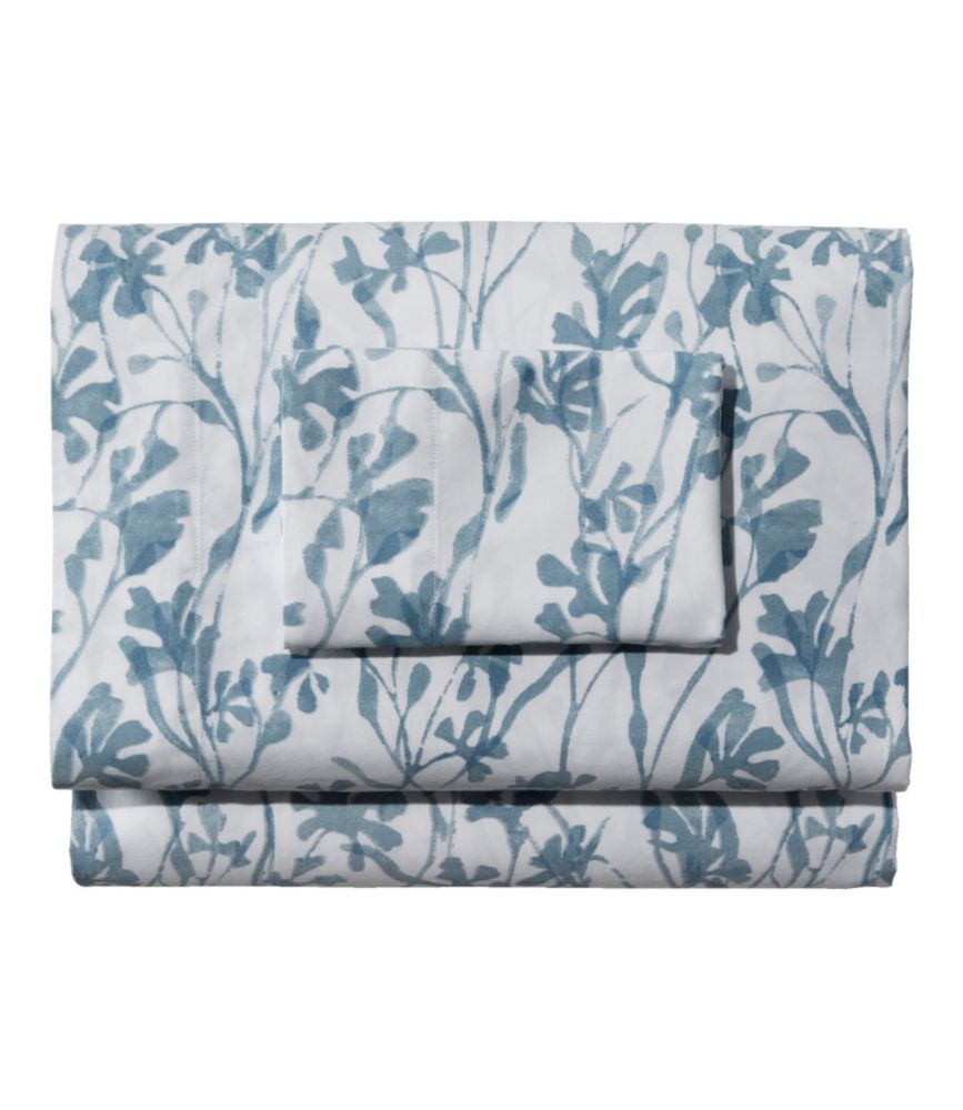 Garment Washed Sateen Sheet Collection, Print, Seaside Blue Botanical, small image number 1