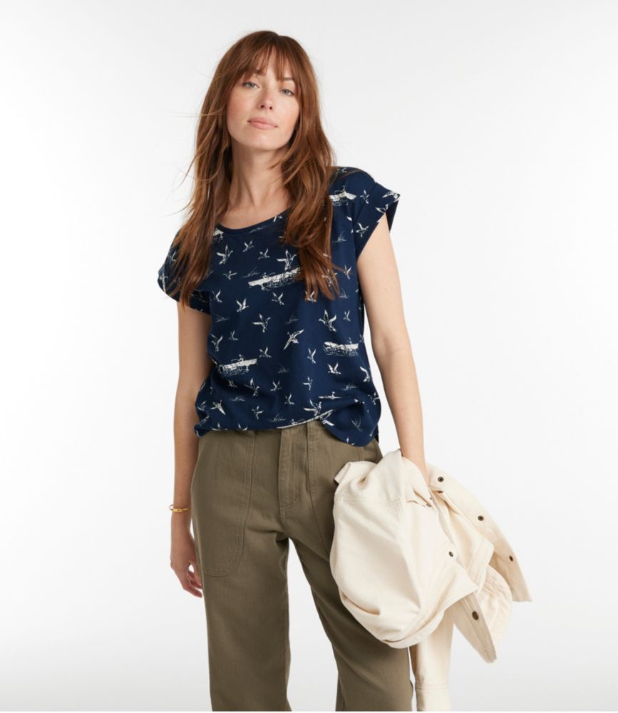 Women's Signature Rangeley Cotton Tee, Scoopneck, , small image number 1