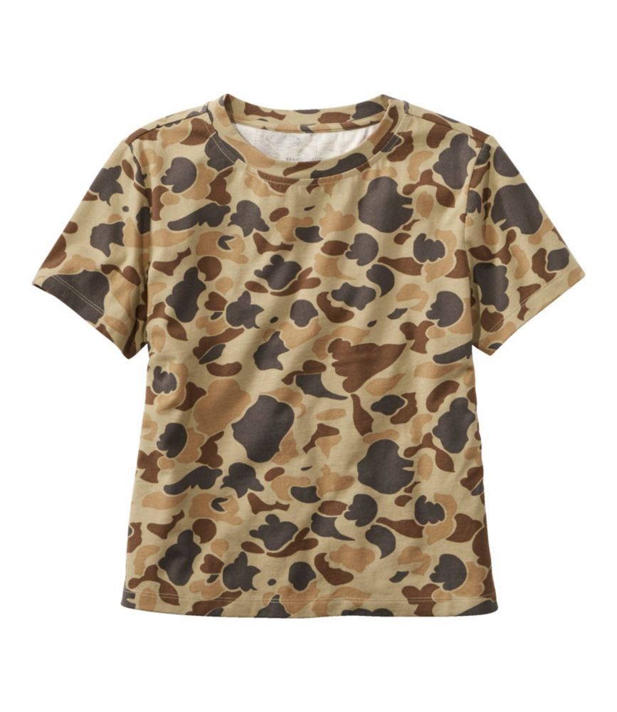 Women's Signature Rangeley Cotton Tee, Boxy, Pale Olive Camo, small image number 1