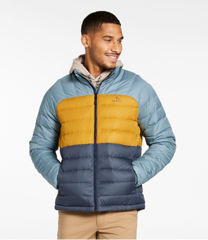 Men's Bean's Down Jacket, Colorblock, Burgundy/Nautical Navy, small image number 2