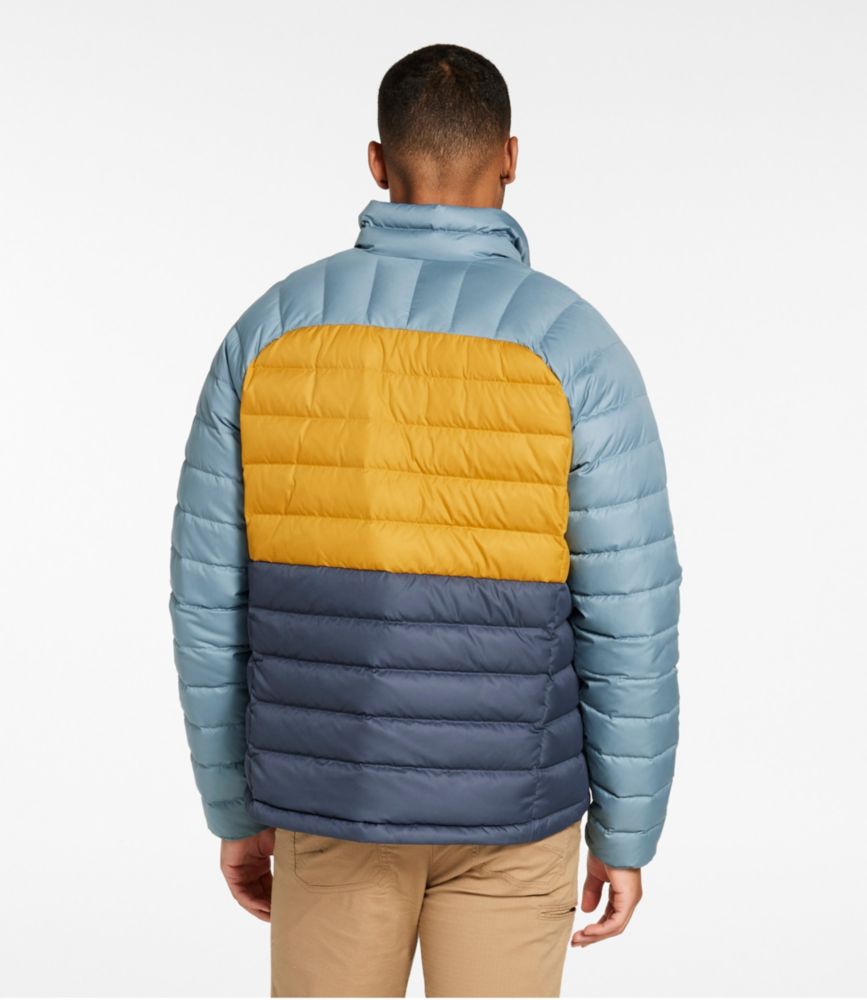 Men's Bean's Down Jacket, Colorblock, Fatigue Green/Deep Balsam, small image number 3