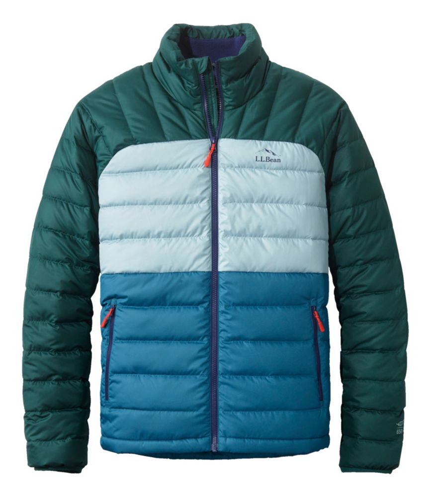 Men's Bean's Down Jacket, Colorblock, Mallard Teal/Dark Pine, small image number 1