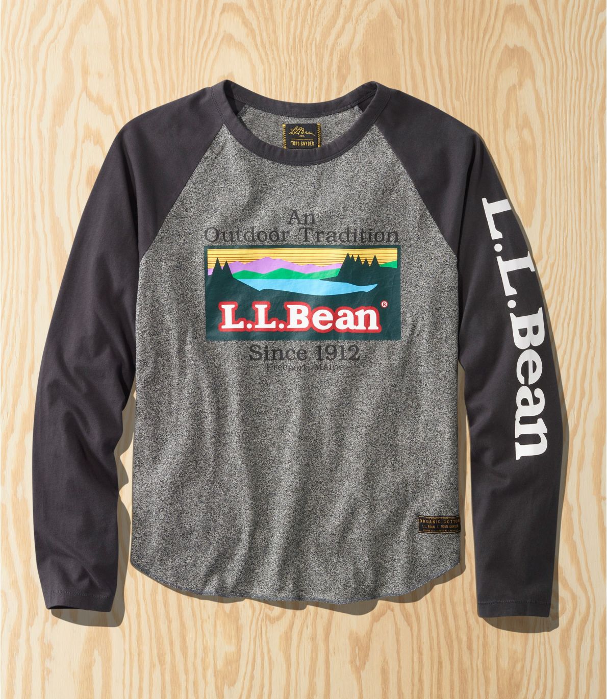 Adults' L.L.Bean x Todd Snyder Organic Jersey Heather T-Shirt, Long-Sleeve, Graphic