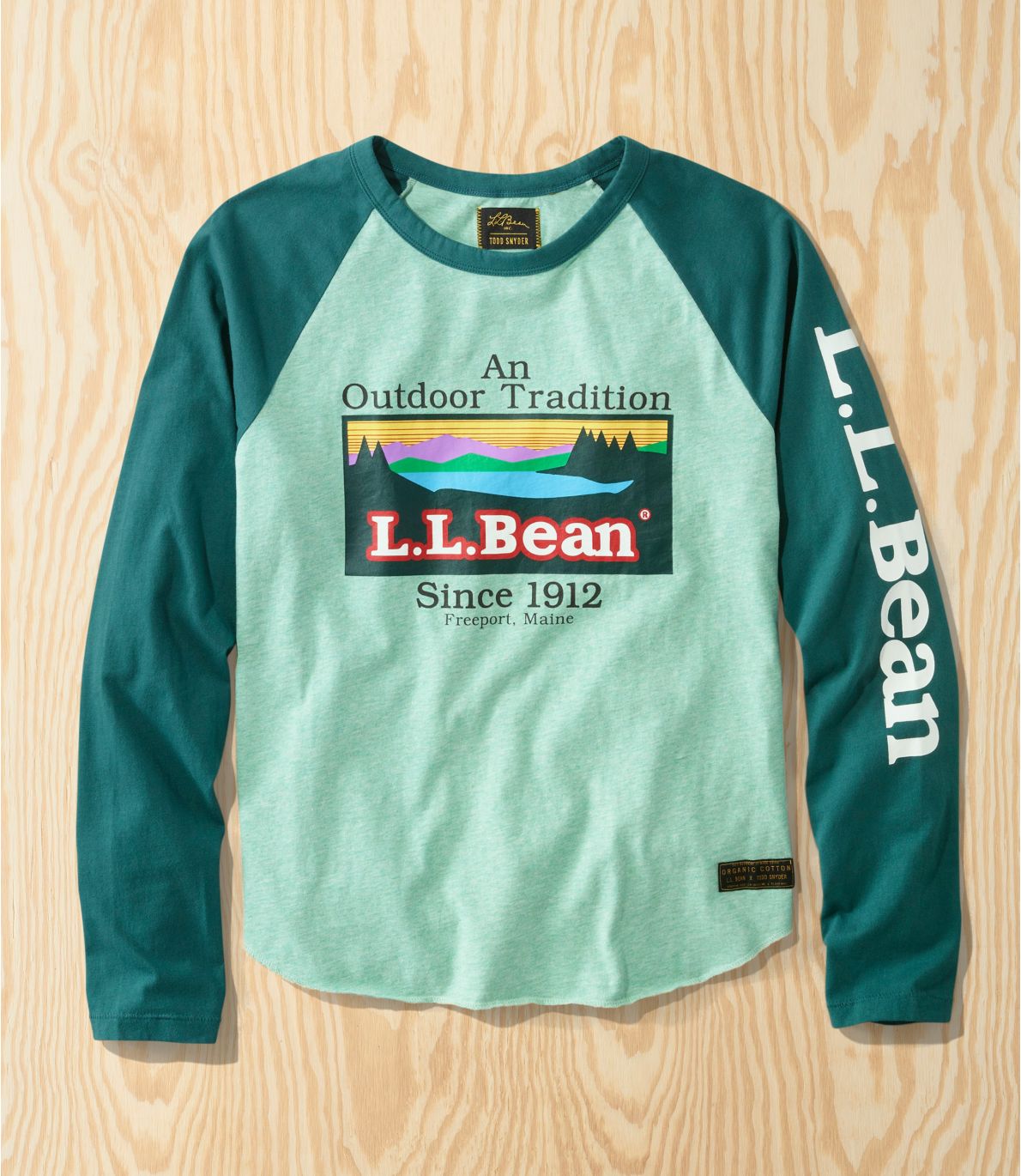 Adults' L.L.Bean x Todd Snyder Organic Jersey Heather T-Shirt, Long-Sleeve, Graphic