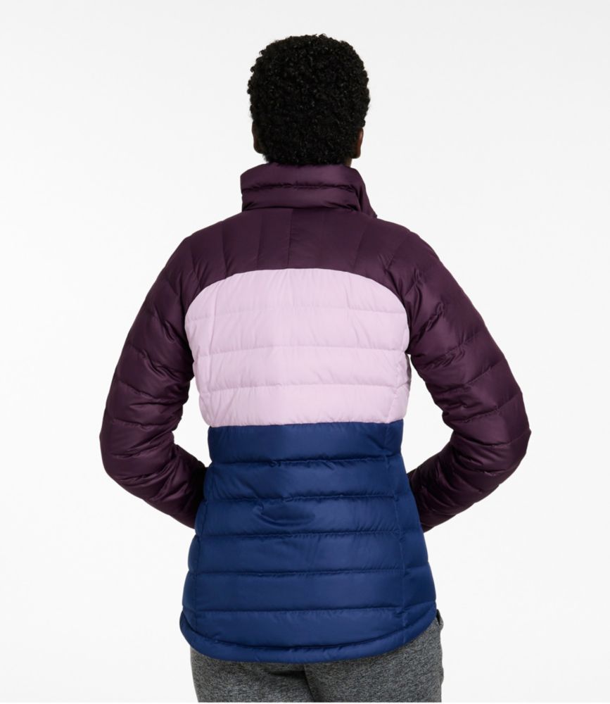 Women's Bean's Down Jacket, Colorblock, Burgundy Brown/Rosewood, small image number 3