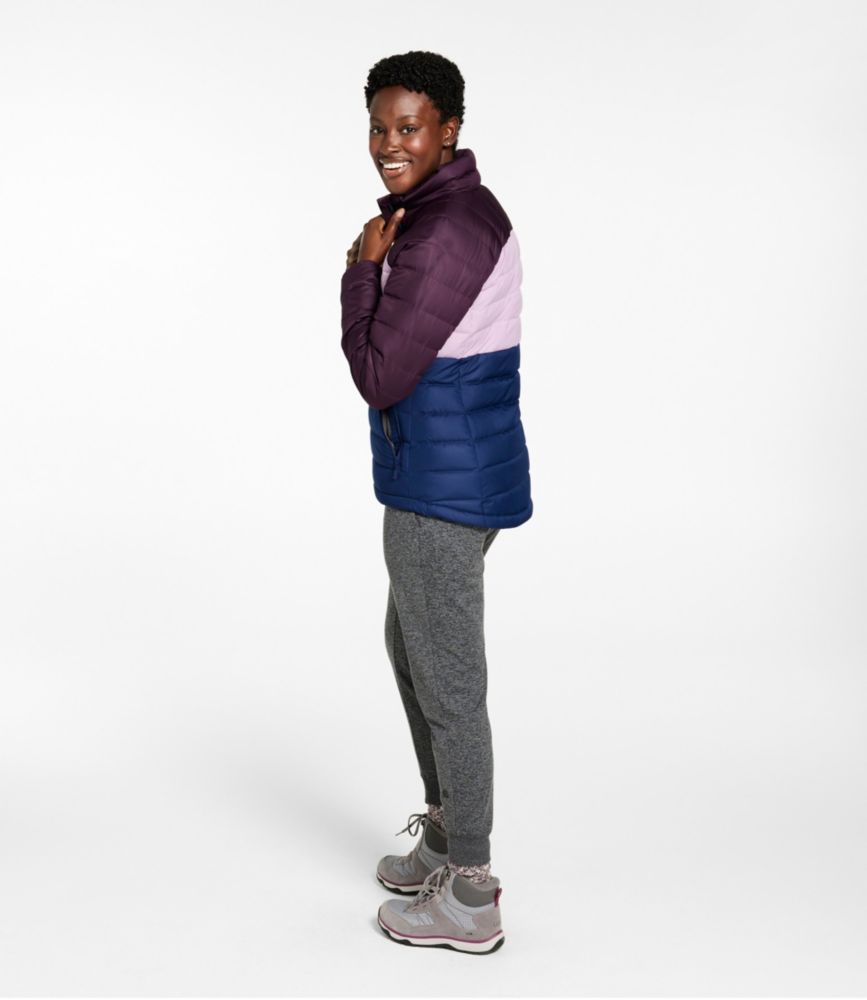 Women's Bean's Down Jacket, Colorblock, Burgundy Brown/Rosewood, small image number 5