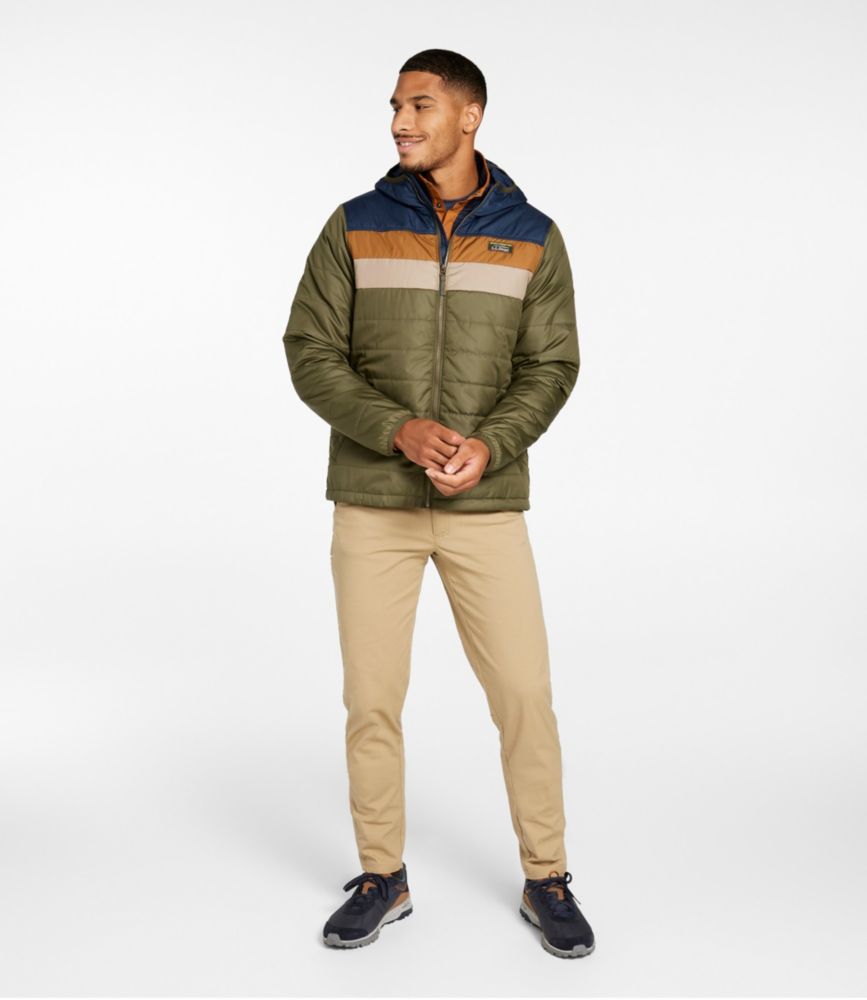 Men's Mountain Classic Puffer Hooded Jacket, Colorblock, Kelp Green/Nautical Navy, small image number 4