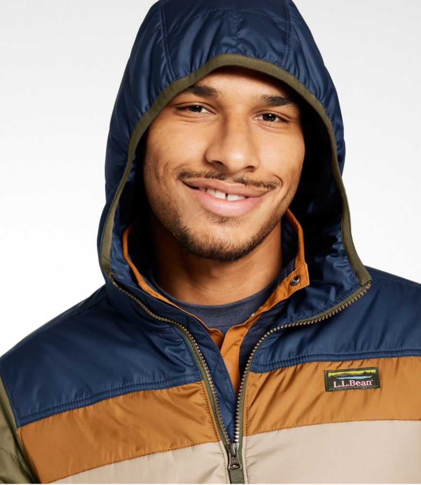 Men's Mountain Classic Puffer Hooded Jacket, Colorblock, Kelp Green/Nautical Navy, small image number 6