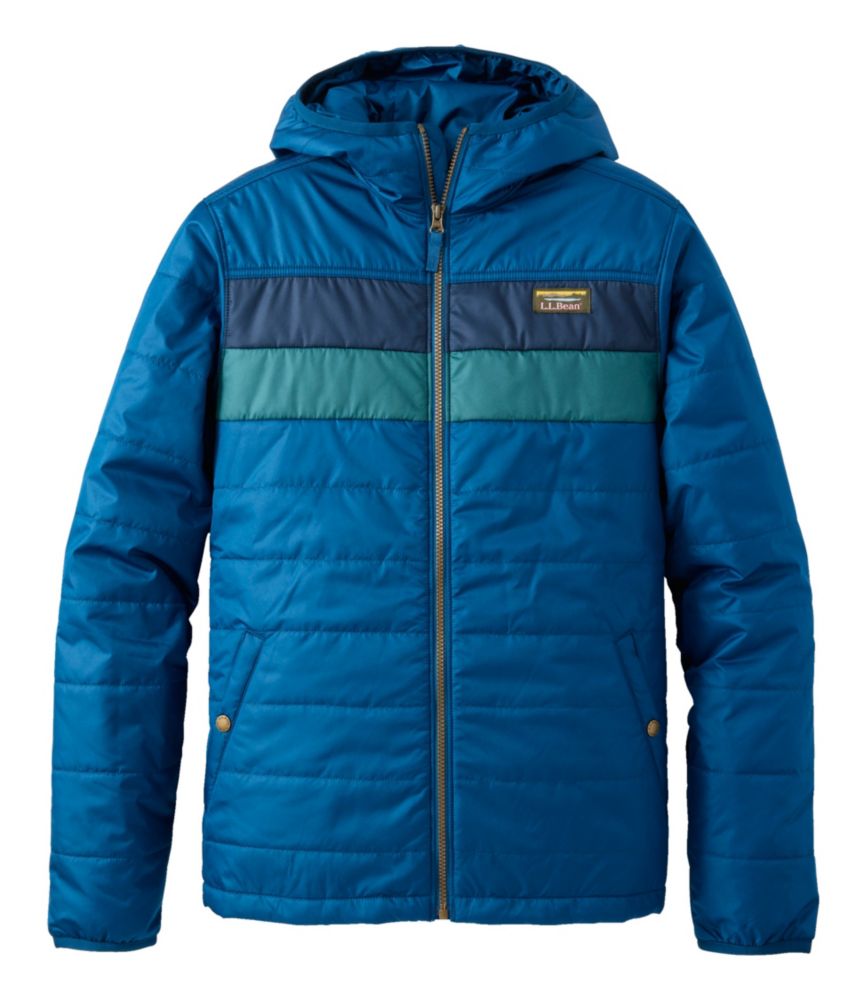 Men's Mountain Classic Puffer Hooded Jacket, Colorblock, Dark Marine Blue/Nautical Navy, small image number 1