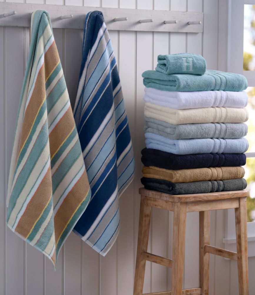 Bean's Organic Cotton Towel Set, Stripe, Blue Quartz, small image number 4