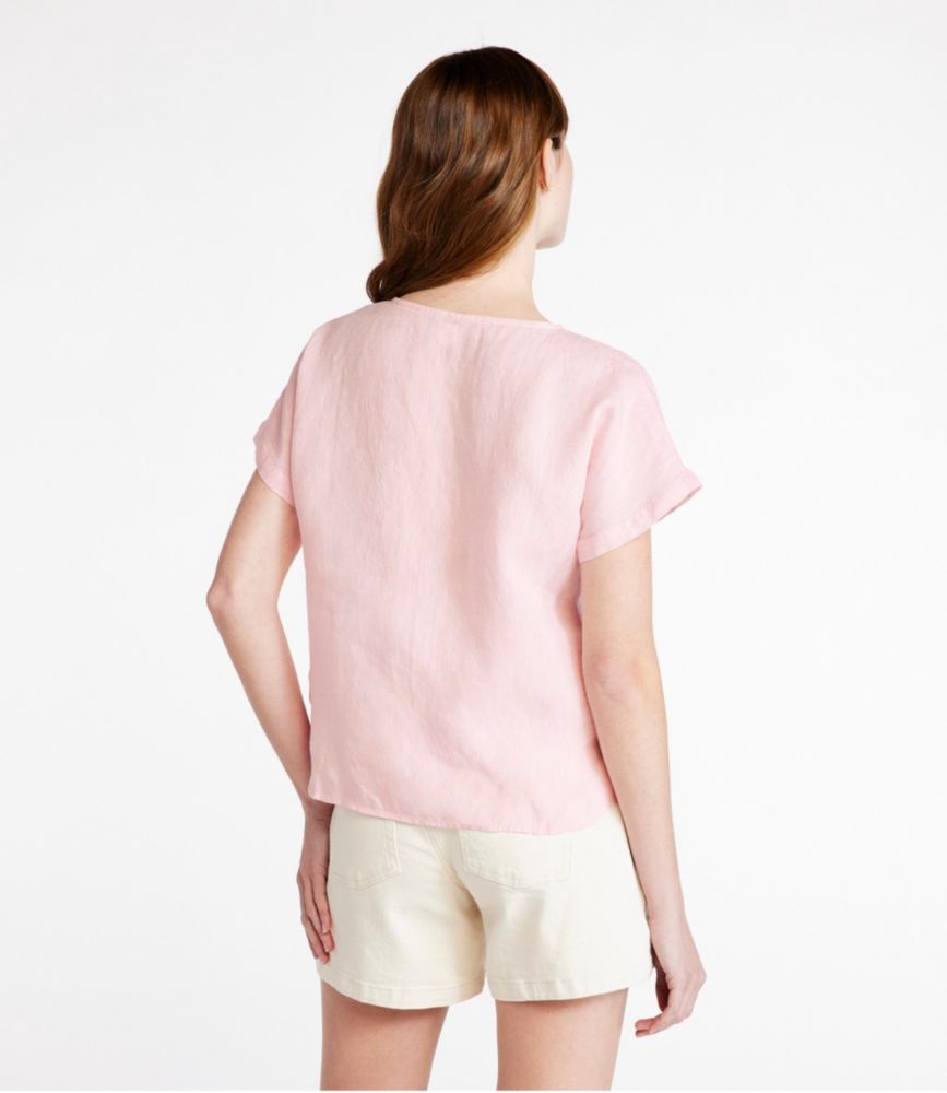 Women's Premium Washable Linen Shirt, Short-Sleeve Tee, , small image number 2