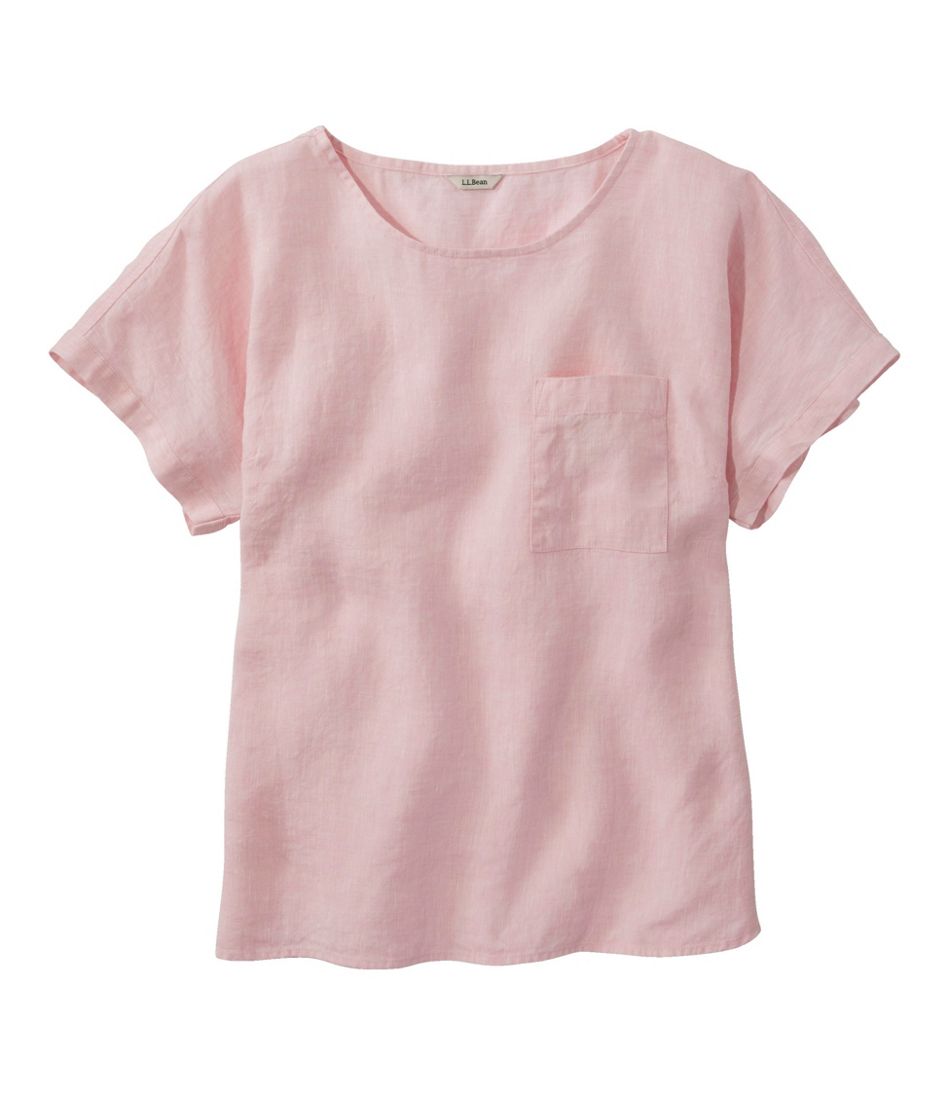 Women's Premium Washable Linen Shirt, Short-Sleeve Tee