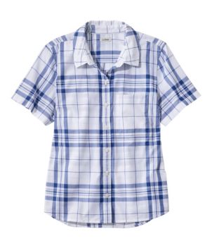 Women's Organic Classic Cotton Shirt, Short-Sleeve Plaid