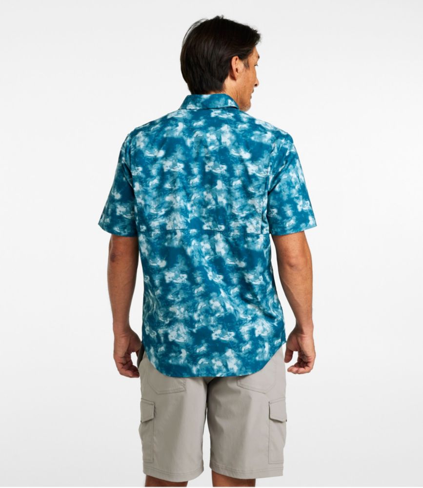 Men's Tropicwear Shirt, Short-Sleeve Print, Deepwater Blue Watercamo, small image number 3