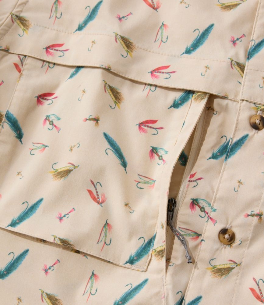 Men's Tropicwear Shirt, Short-Sleeve Print, Gray Mist Palm, small image number 8