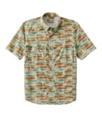 Men's Lakewashed Organic Cotton Button-Front Shirt, Short-Sleeve, Print