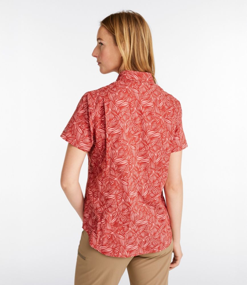 Women's Tropicwear Shirt, Short-Sleeve Print, Faded Rose Fish Print, small image number 3