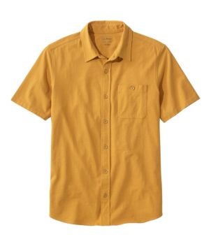 Men's Lakewashed Organic Cotton Button-Front Shirt, Short-Sleeve