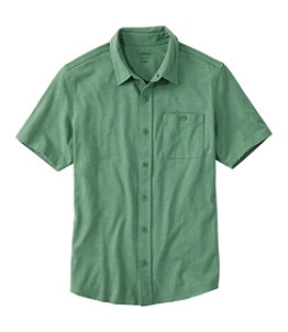 Men's Lakewashed Organic Cotton Button-Front Shirt, Short-Sleeve