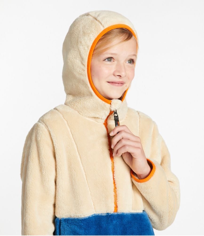 Kids' L.L.Bean Hi-Pile Fleece Hooded Pullover, Colorblock, , small image number 4