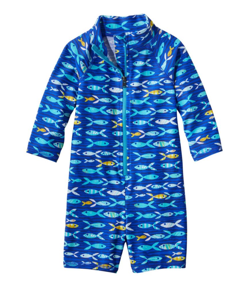 Toddlers' Sun-and-Surf Bodysuit, Print, Capri Blue Fish, small image number 1