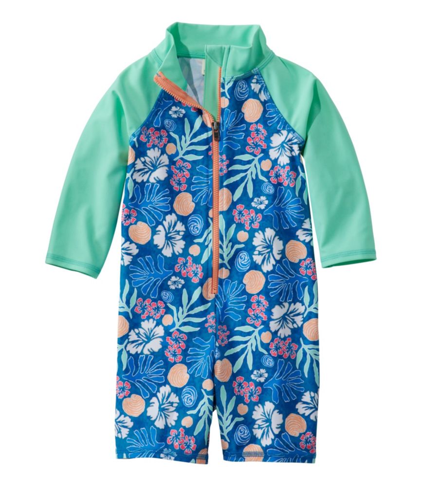 Toddlers' Sun-and-Surf Bodysuit, Print, Blue Water Hibiscus, small image number 1