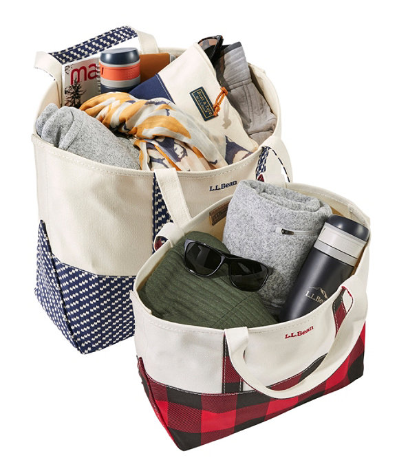 Ll bean plaid online tote