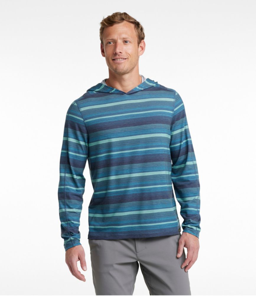 Men's Everyday SunSmart® Tee, Long-Sleeve Hoodie Stripe, Iron Blue Stripe, small image number 2