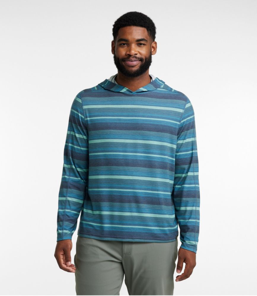 Men's Everyday SunSmart® Tee, Long-Sleeve Hoodie Stripe, Iron Blue Stripe, small image number 4