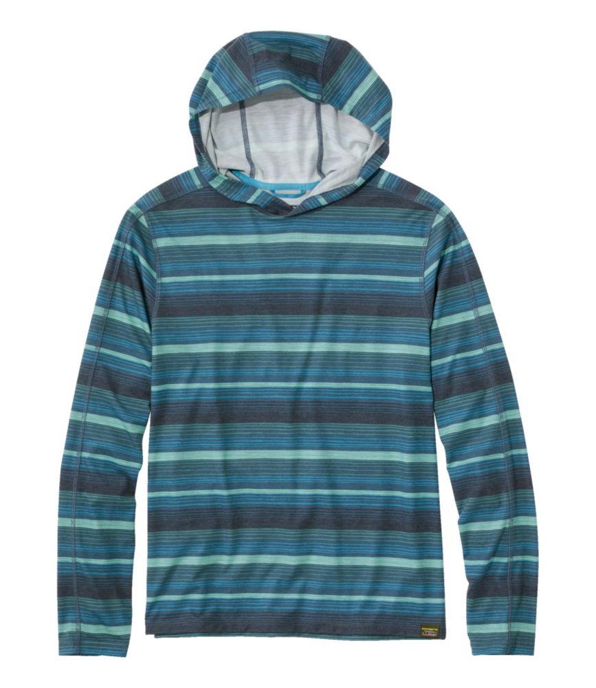 Men's Everyday SunSmart® Tee, Long-Sleeve Hoodie Stripe, Iron Blue Stripe, small image number 1