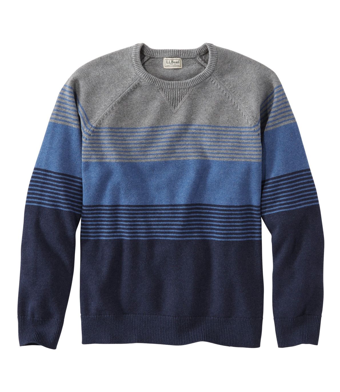 Men's Wicked Soft Cotton/Cashmere Sweater, Crewneck, Stripe at L.L. Bean