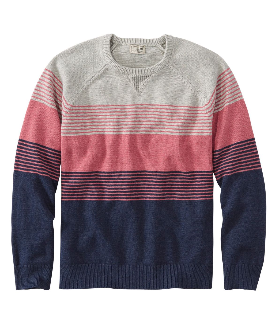 Men's Wicked Soft Cotton/Cashmere Sweater, Crewneck, Stripe