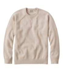 NWT Mens LL top Bean Cotton Signature Fisherman Cable Knit V-Neck Sweater Beige Med