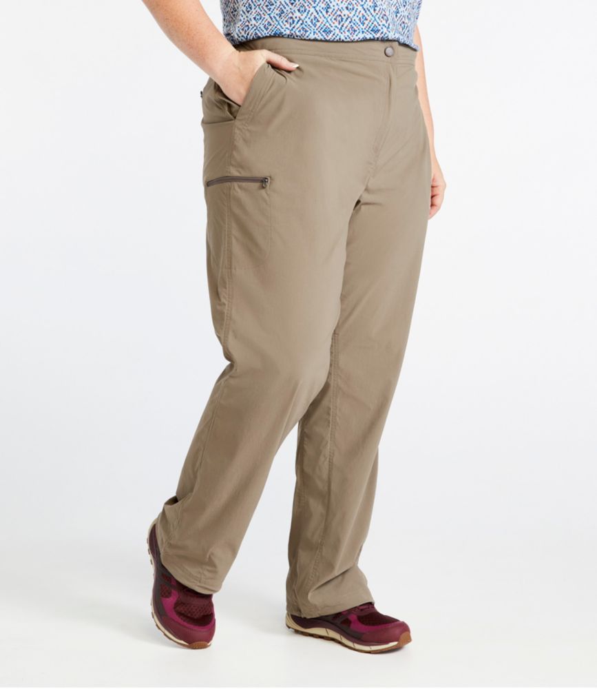 Women's Water-Repellent Comfort Trail Pants, Mid-Rise Straight-Leg, Ash, small image number 2