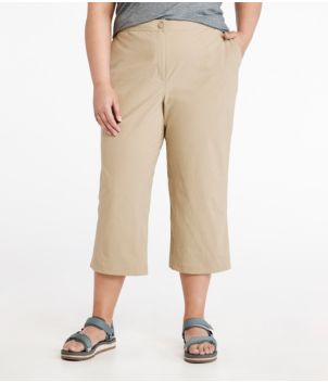 Plus Size Khaki Cotton Cinch Capri